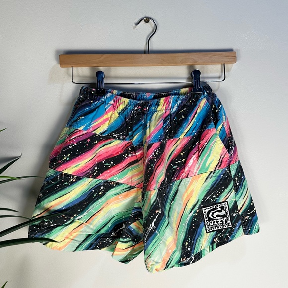 Vintage 80s 90s Ozzy Australia colorful board shorts 34 - Picture 1 of 7